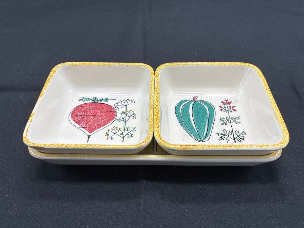 Wachtersbach West Germany MCM Relish Tray 3 Pc Vegetable Serving Set Vintage